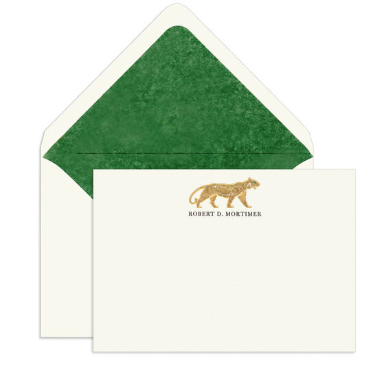 Jaguar Engraved Motif Flat Note Cards